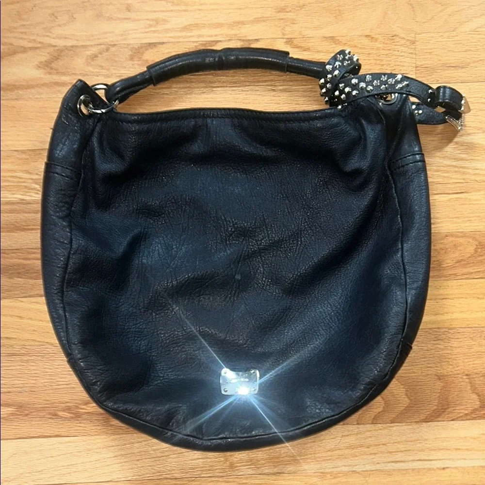 Jimmy Choo Authentic Sky Black Leather Hobo‎